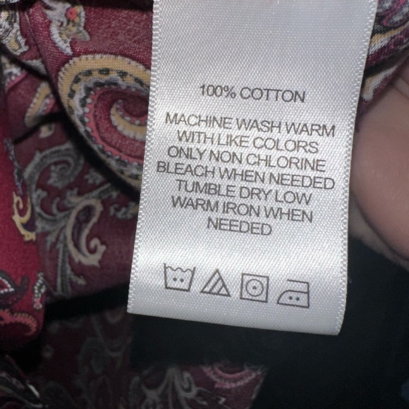 Foxcroft for Apple Seeds Paisley Cotton Wrinkle-Free Blouse ~ 10P Shaped - Picture 6 of 8